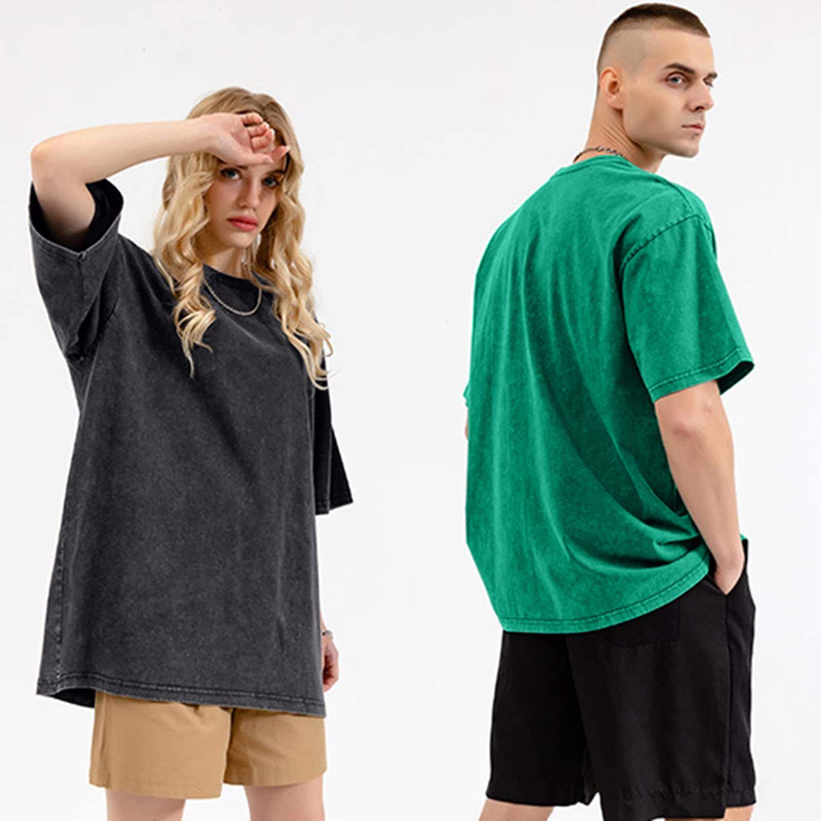 DOLF® Vintage Washed Oversized Tee – Unisex Retro Streetwear T-Shirt