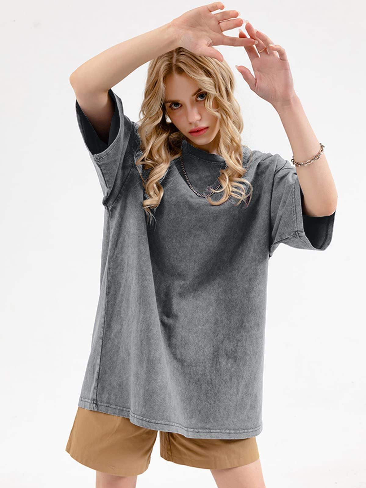 DOLF® Vintage Washed Oversized Tee – Unisex Retro Streetwear T-Shirt
