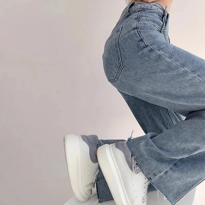 DOLF® SculptFit High-Waist Button-Line Wide-Leg Jeans