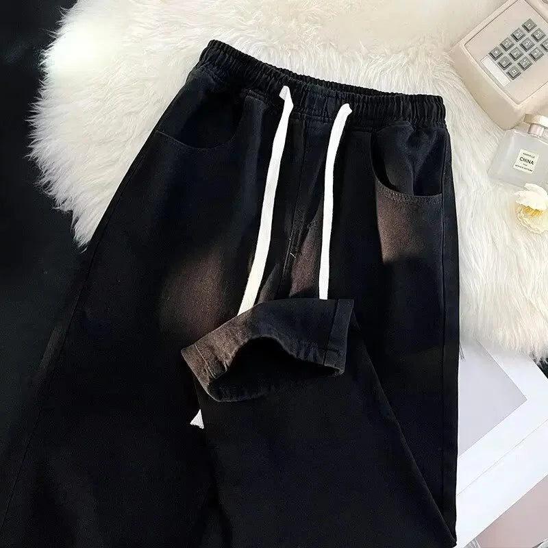 DOLF® CloudEase High-Waist Wide-Leg Drawstring Denim Pants
