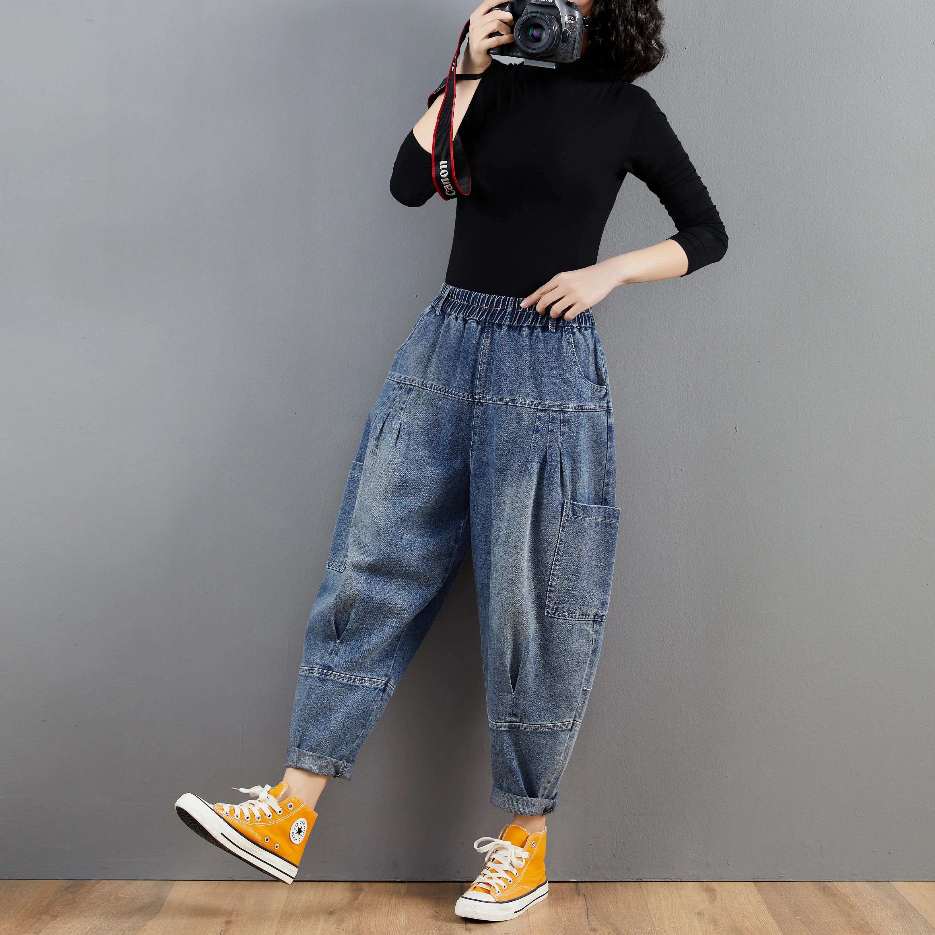 DOLF® Retro Oversize Denim Harem Pants