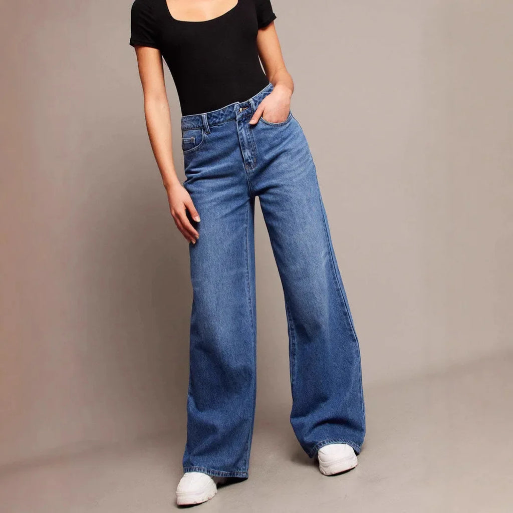 DOLF® RetroFlow High-Waist Wide-Leg Vintage Denim Jeans