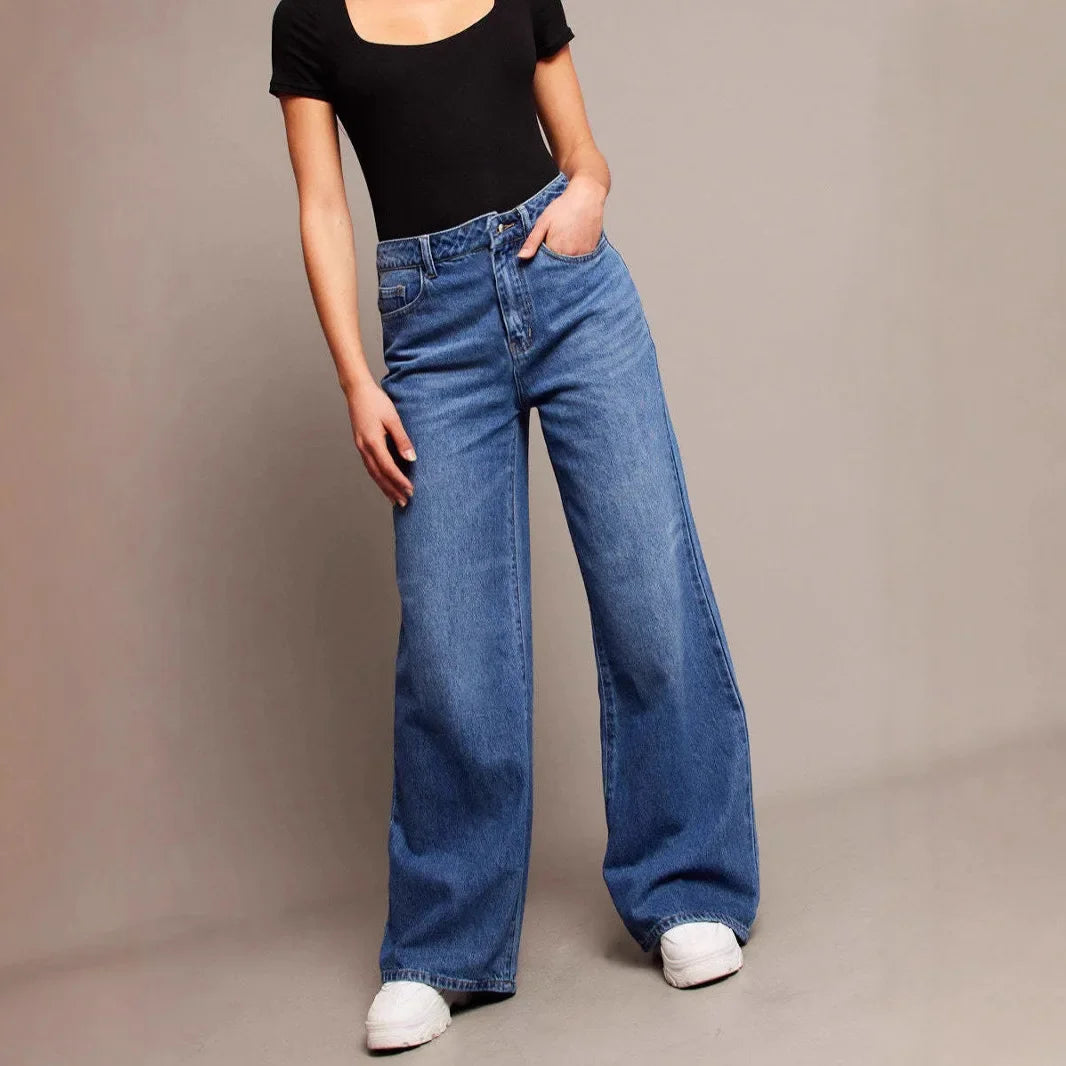 DOLF® RetroFlow High-Waist Wide-Leg Vintage Denim Jeans