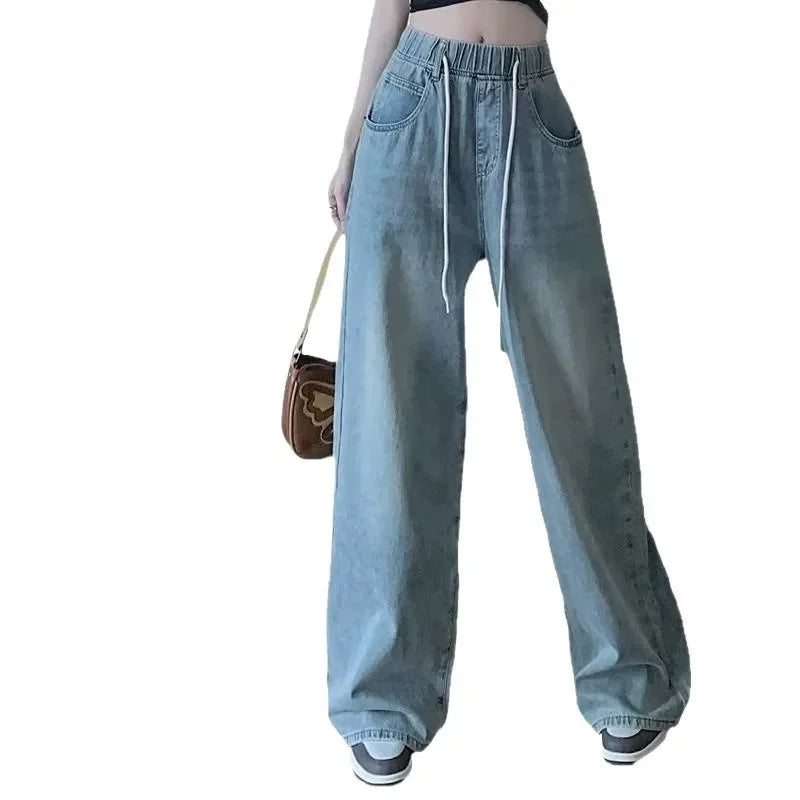 DOLF® CloudEase High-Waist Wide-Leg Drawstring Denim Pants