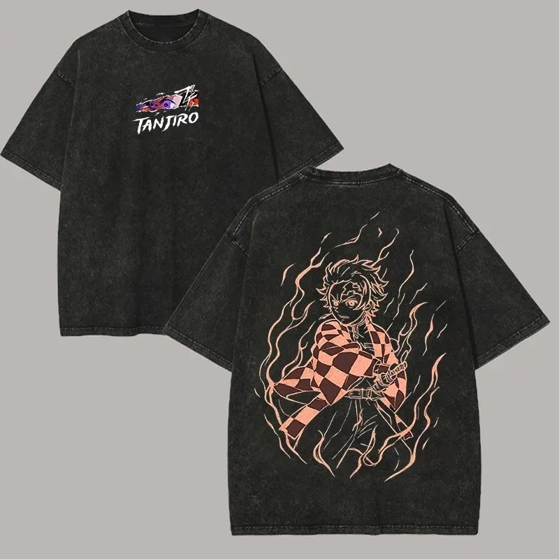 DOLF® Anime Flame Warrior Washed Oversized Tee