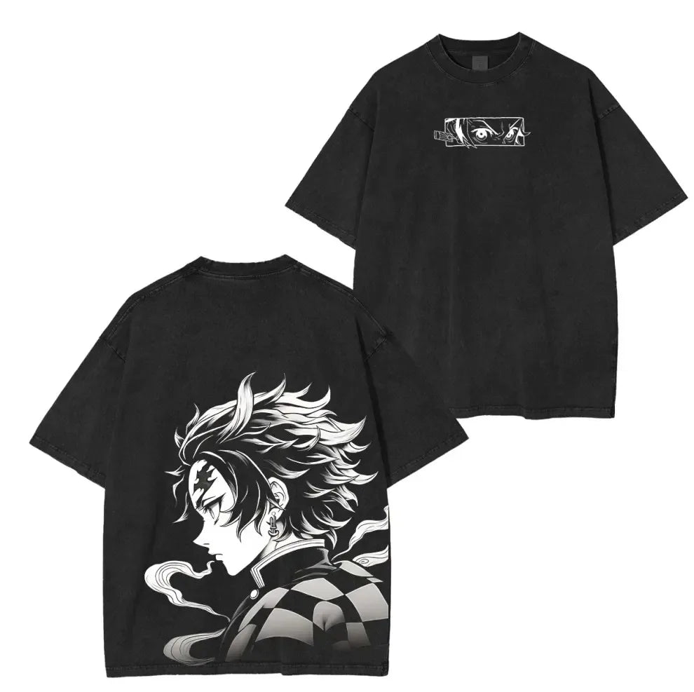 DOLF® Anime Flame Warrior Washed Oversized Tee