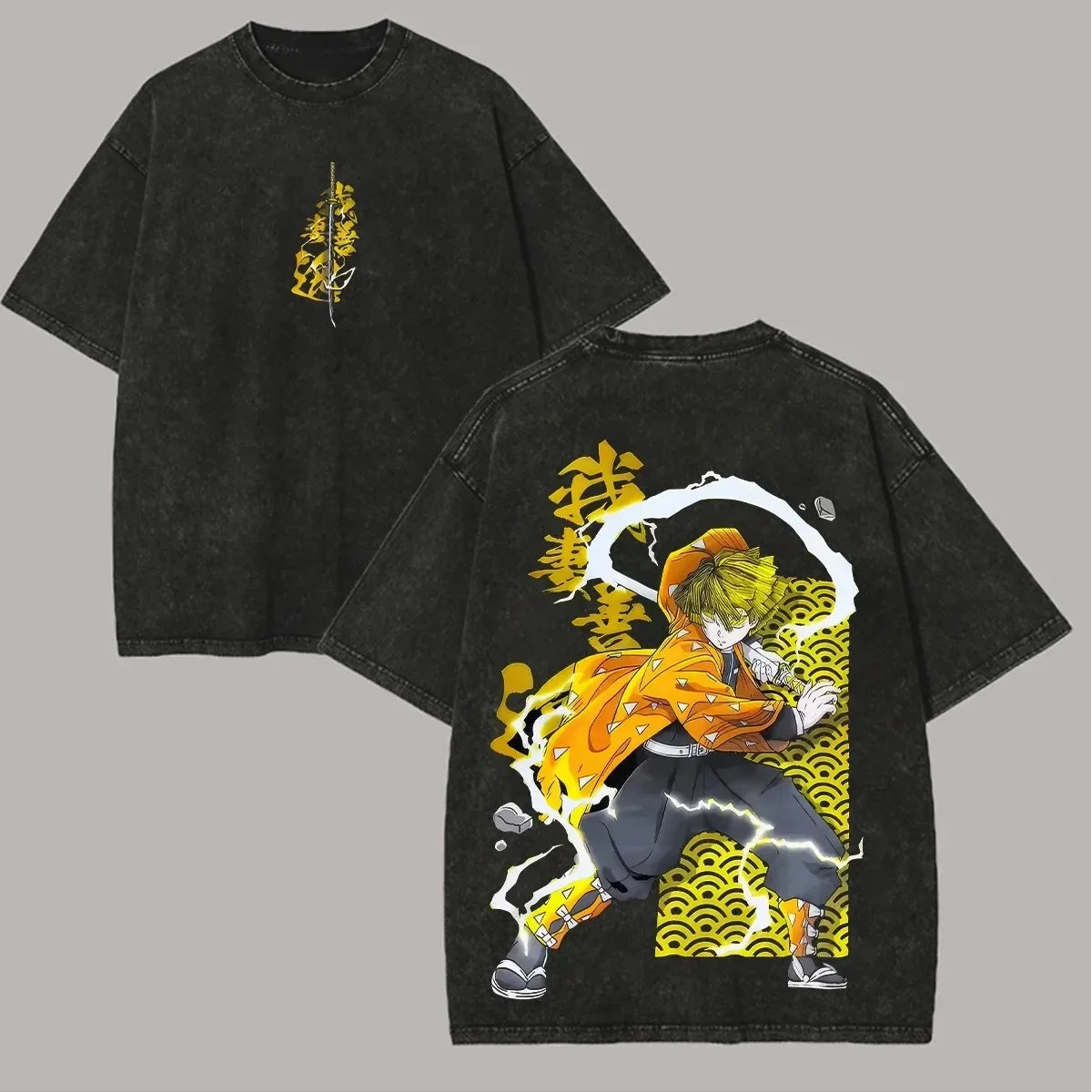 DOLF® Anime Flame Warrior Washed Oversized Tee